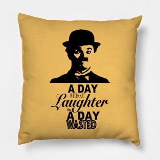 Charlie Chaplin Quote - Laughter Pillow