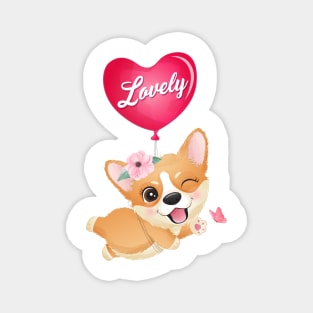 cute little corgi love valentine tshirt Magnet
