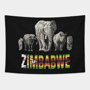 Africa's Big Five Zimbabwe Pride Wildlife Tapestry