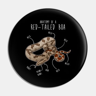 Red-Tailed Boa Snake Anatomy Pin