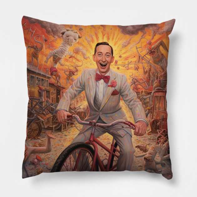 pee wee herman show Pillow by Maverick Media