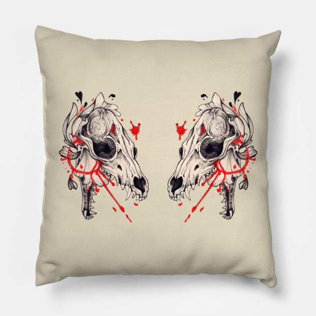 Fox Skull Pillow by RubisFirenos