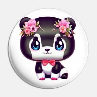 Cute kawaii panda bear Pin