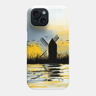 Windmill in the sunset Phone Case