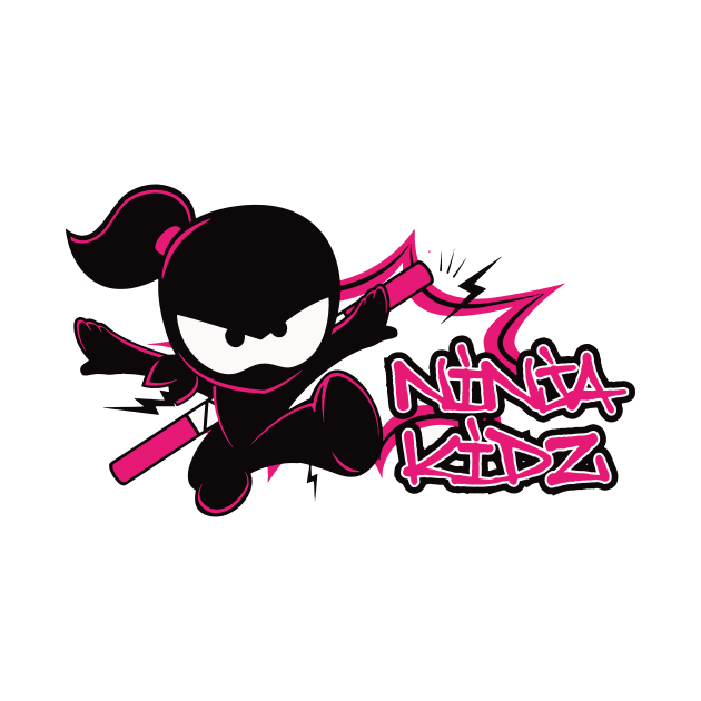 Ninja Kidz Pink by TypeTees