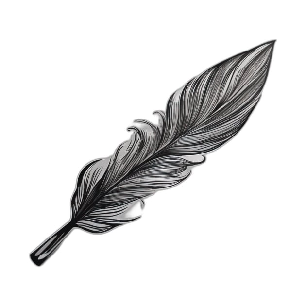 Elegant Silver Feather Artwork No. 446 by cornelliusy