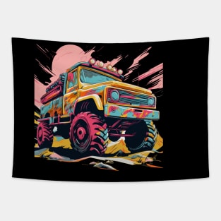 pop art  style 4x4 offroad crawler truck Tapestry