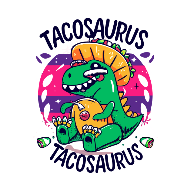 Tacosaurus Cinco de Mayo Dinosaur Trex Taco Mexican by Artmoo