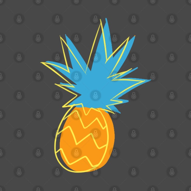 Neon Pop Art Pineapple Frenzy by Sunny Saturated