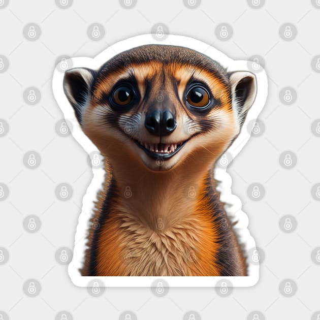 Cute smiley meerkat face Magnet by Spazashop Designs