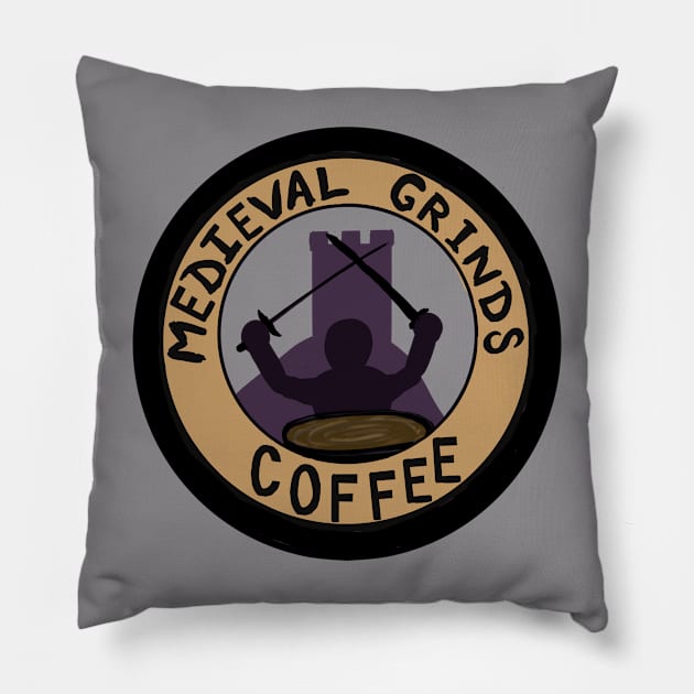 Medieval Grinds Coffee Pillow by S.M.Sledge