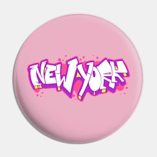 New York horizontal graffiti 3 Pin