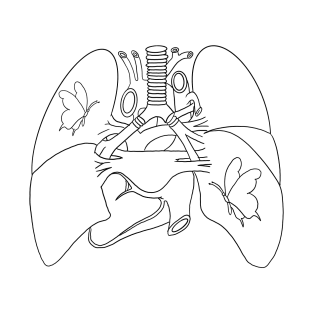 Anatomy heart lung with butterflies T-Shirt