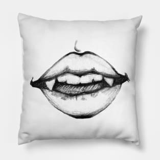 Vampire Teeth Halloween Pillow