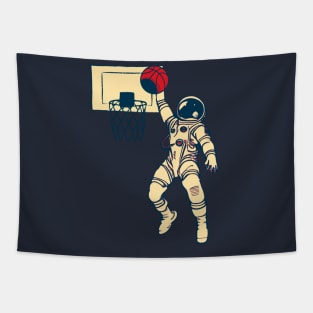 Astronaut Dunking Basketball Tapestry