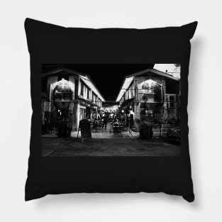 Blurry view into a Coffee shop area with street art Pillow