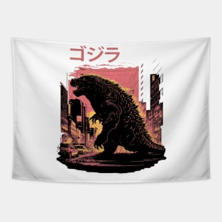 Retro Godzilla Tapestry