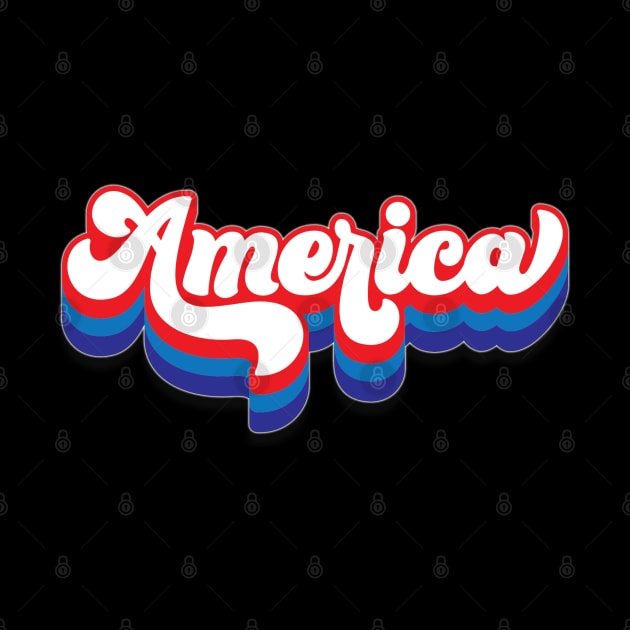 America - Groovy America Red White Blue by Long-N-Short-Shop