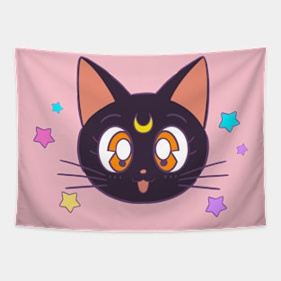 Magical Cat Black Tapestry