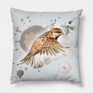 Flying sparrow Pillow