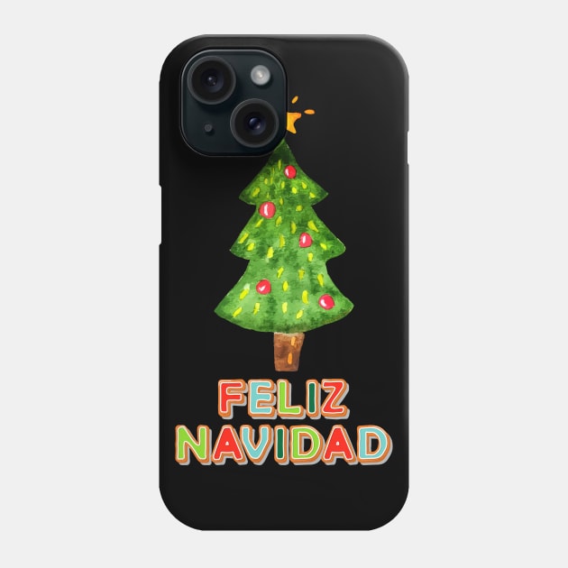 Painted Holiday Tree and Sugar Cookies Feliz Navidad Phone Case by Dibble Dabble Designs