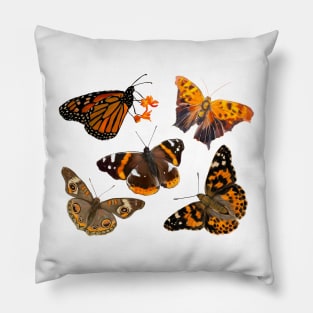 Orange and Brown Butterflies Pillow