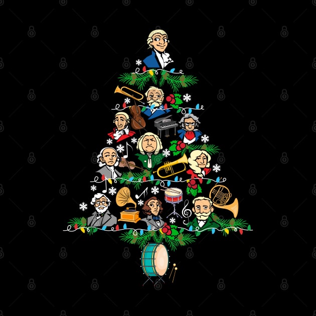 Classical Music Composers Christmas Tree by KsuAnn