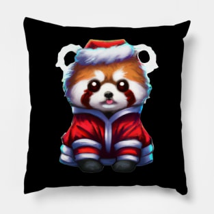 Red Panda merry christmas Pillow