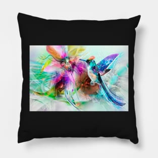 Hummingbird And Flower Pillow