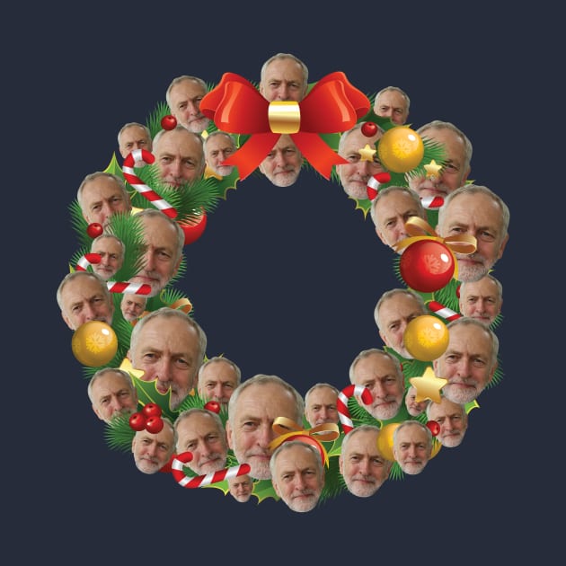 Jeremy Corbyn Labour Party Multiface Christmas Wreath by Rebus28