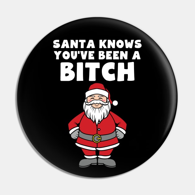 Santa Knows You've Been A Bitch Pin by AngelFlame