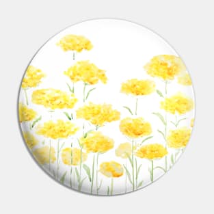 abstract yellow common yarrow flowers watercolor horizontal Pin