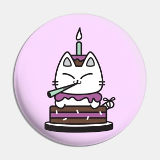 Birthday Cake Cat Pin