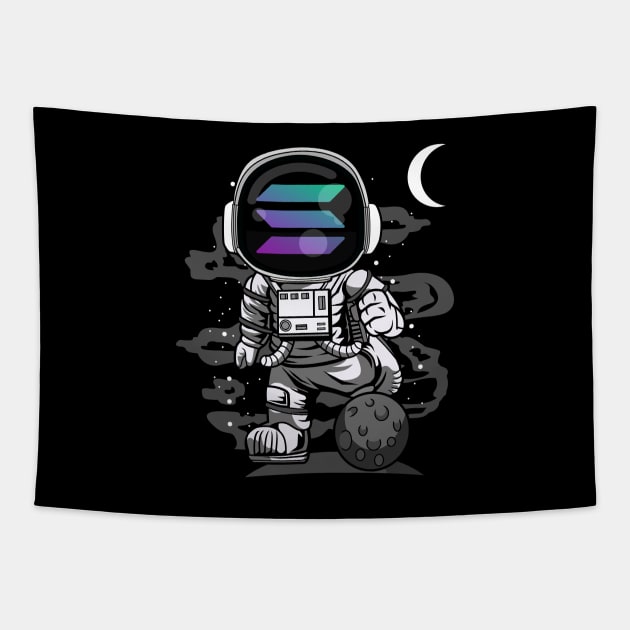 Astronaut Solana Coin To The Moon Crypto Token Cryptocurrency Wallet Birthday Gift For Men Women Kids Tapestry by Thingking About