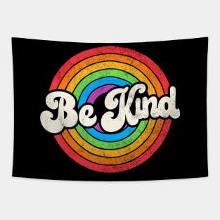 LGBTQ Be Kind Gay Pride LGBT Ally Flag Retro Tapestry