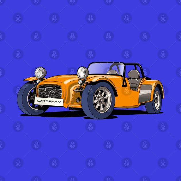 Caterham Seven in orange. by Webazoot