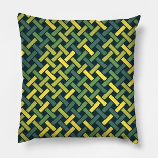 Weave Pattern (Green Yellow) Pillow