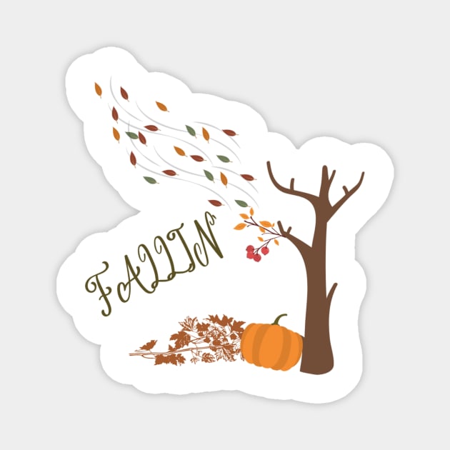 Fallin` fall season Magnet by Foxydream