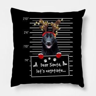 Black German Shepherd Dear Santa Let's Negotiate Christmas Pillow