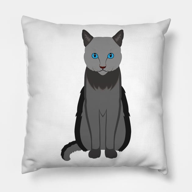 Gray cat Pillow by EmarDesign