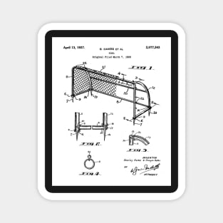 Soccer Patent - Soccer Goal Art - Black And White Magnet