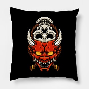 Oni And Skull Pillow
