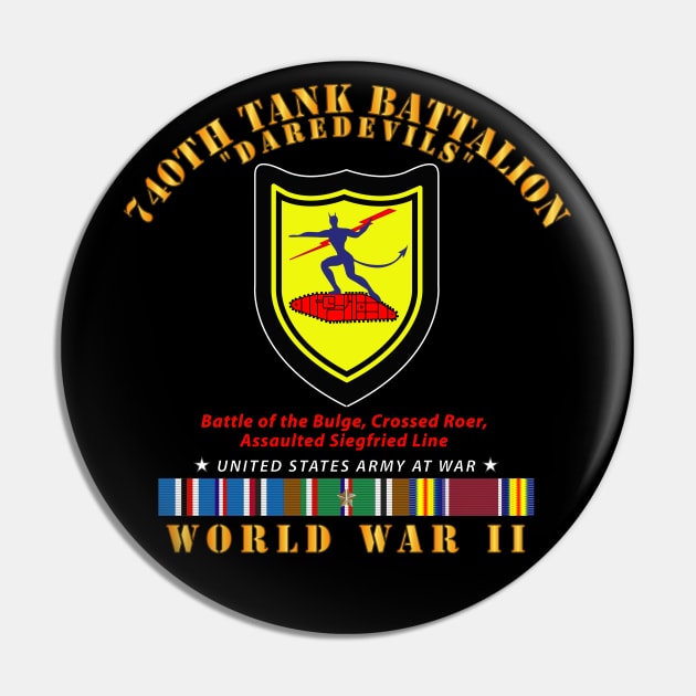 740th Tank Battalion - Daredevils - WWII  EU SVC Pin by twix123844