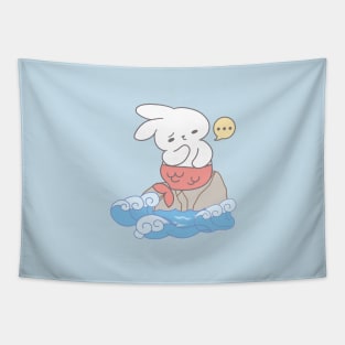 Little bunny mermaid under the sea Tapestry