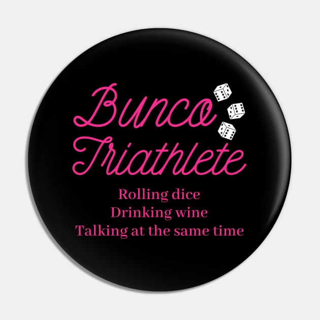 Bunco Triathelete Wine Dice Game Night Pin by MalibuSun