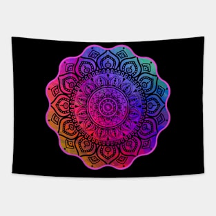 Digital Fluid Art Design - from Original Cup Technique - Rainbow Mandala Tapestry