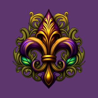 Fleur de Lis - Floral Mardi Gras T-Shirt