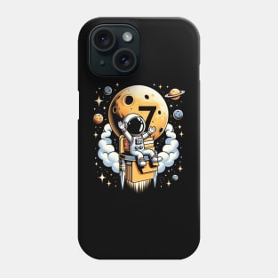 Kids 7 Years Old Birthday Boy Astronaut Gifts Space 7th B-Day Phone Case