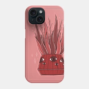 Red plant with eyes Phone Case