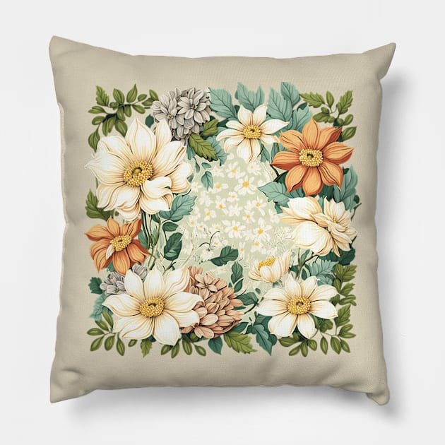 Light spring floral print Pillow by Micapox